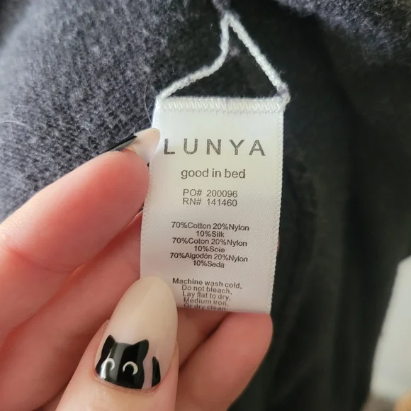 Lunya Cozy Cotton Silk Oversized Hooded Open Long Cardigan in Charcoal - Picture 8 of 13